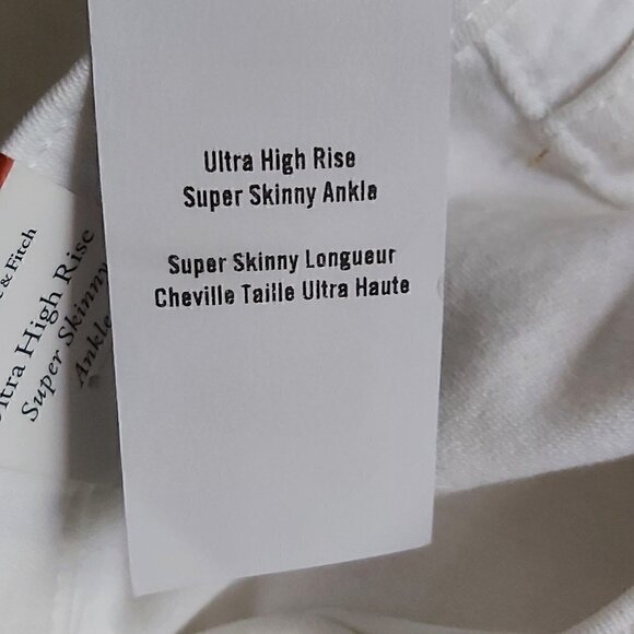 Women's Abercrombie & Fitch Ultra High Rise Super Skinny Ankle White Jeans-26/2R - Picture 8 of 9